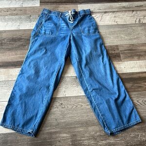Torrid Pull on wide leg light weight drawstring Jean size 00R